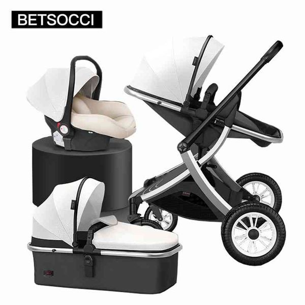 

betsocci baby stroller 2 in 1/ 3 1 portable travel carriage foldg prams high landscape car for newborn