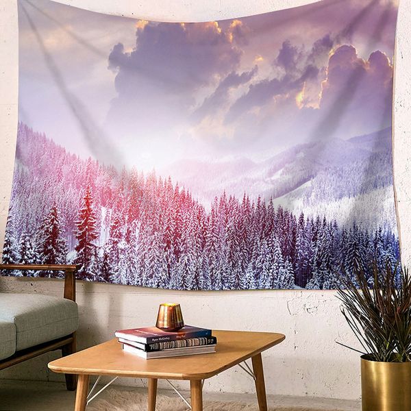 

forest nature art tapestry macrame wall hanging boho decor psychedelic mountain dorm headboard mural wall cloth carpet throw rug