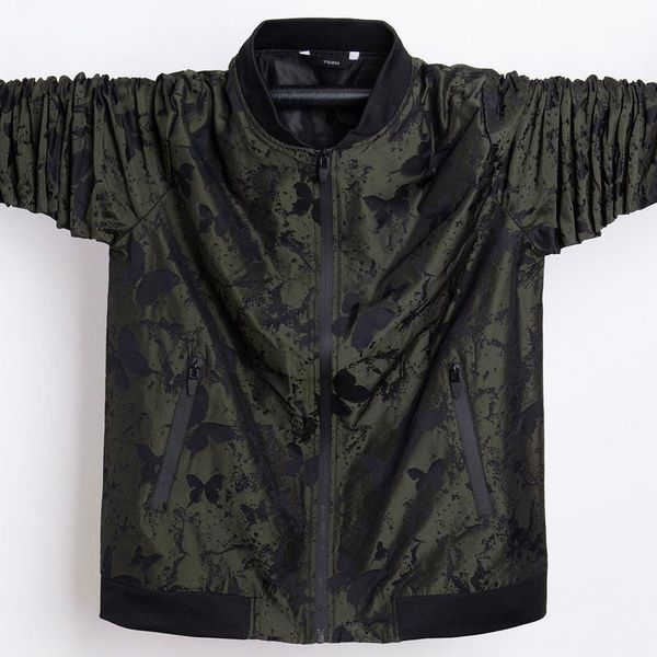 

men's jackets spring jacket men's casual printed embroidered army green waterproof baseball collar oversized 7xl1, Black;brown