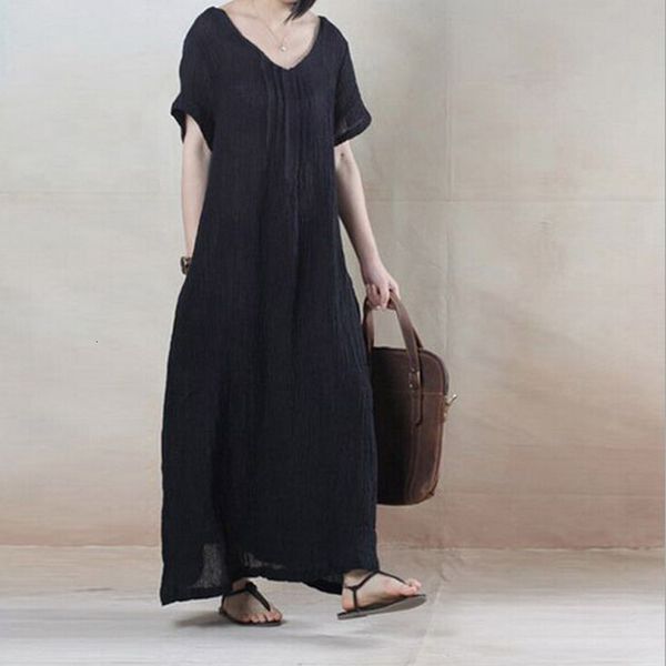 

women's wear, art linen maxi black truffle causal dress, summer dress