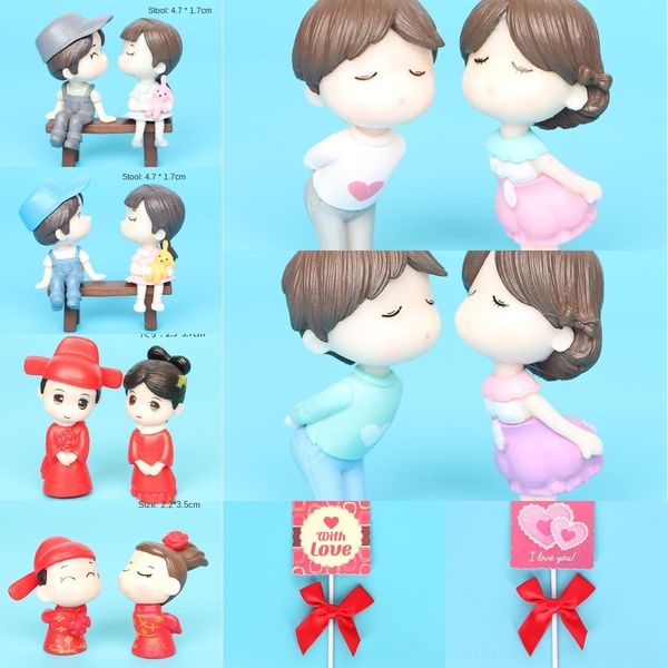 

f7jb2 cake decoration dessertplug-in dolls happy doll doll valentine's day party eyes baked lovers table decorations wybub