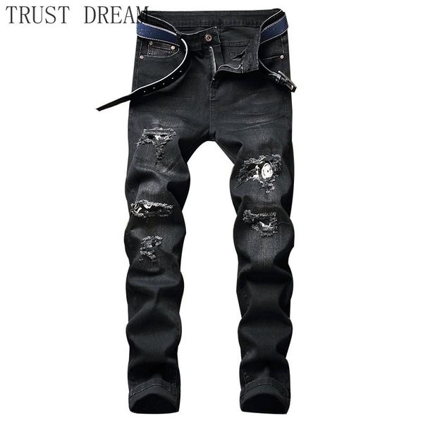 

men ripped jeans, Blue