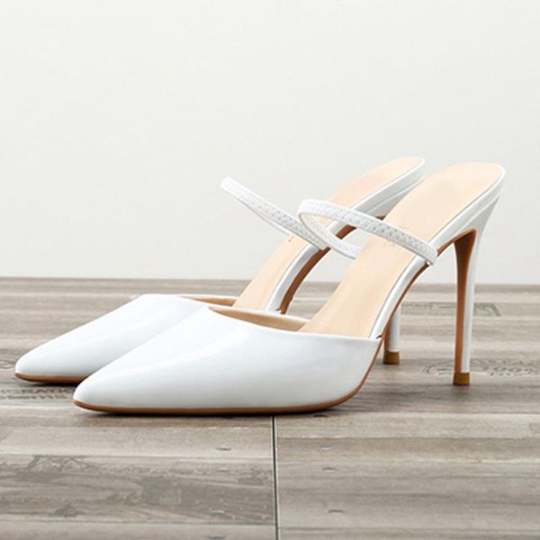 

белый высокие каблуки весна офиса обувь женщины высокие каблуки насос слип на сандалии sandalias комфортное ladies насос, Black