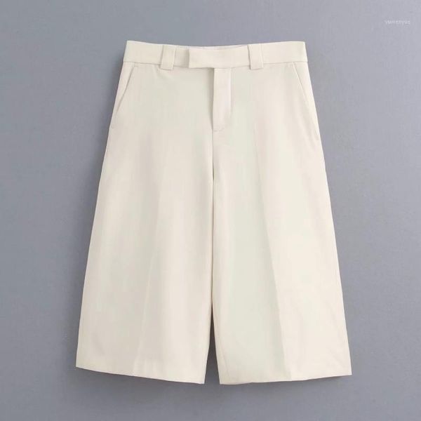 

new 2020 women solid color kneeth length pants female casual slim pocket straight trousers office wear pantalones mujer p6111, Black;white