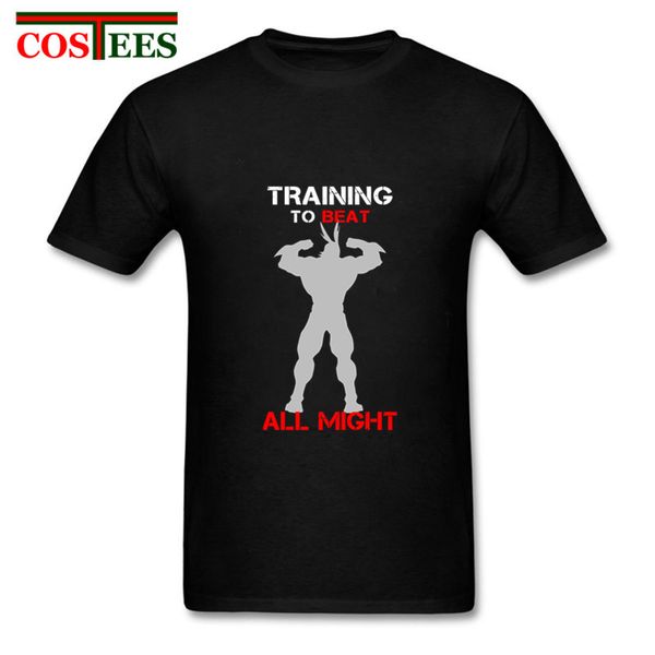 

sport parody cartoon training to beat all might t shirt men funny u.a high men's t-shirt boku no hero academia tee shirt hombre camisa
