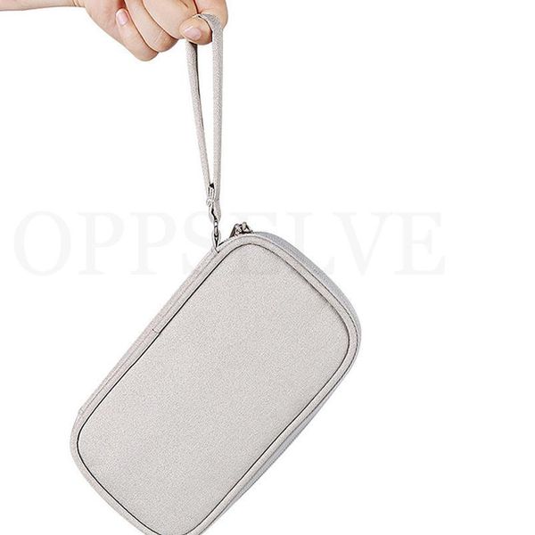 

durable polyester storage bag multifunctional mesh pockets organizer portable earphone wire power bank pouch bag cell ph qylsmu