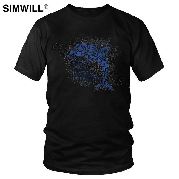 

s ocean plastic pollution men's cute short sleeved pure shark dolphin tee large size streetwear hooded sweatshirt hoodie men t shirt