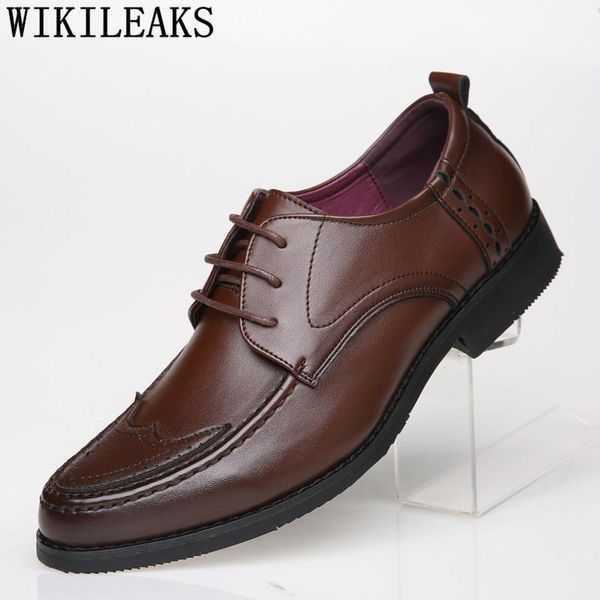

brogues leather shoes men wedding shoes men oxford for brown dress zapatos de hombre italiano scarpe uomo sapatos1, Black