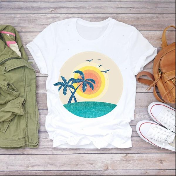 

women 2021 beach vacation holiday cute fashion cute summer shirt ladies womens t shirts t graphic female tee t shirt, White