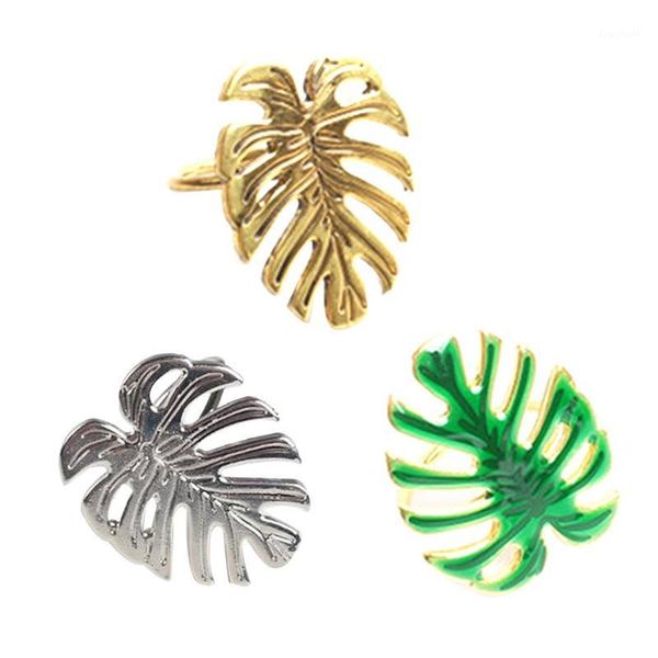 

6pcs leaf napkin rings for wedding dinner party christmas kitchen gold leaf serviette buckle napkin decoration1