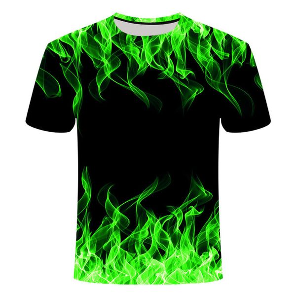 

blue flaming anime camiseta streatwear 3d print shirts hentai plus size comics men clothing