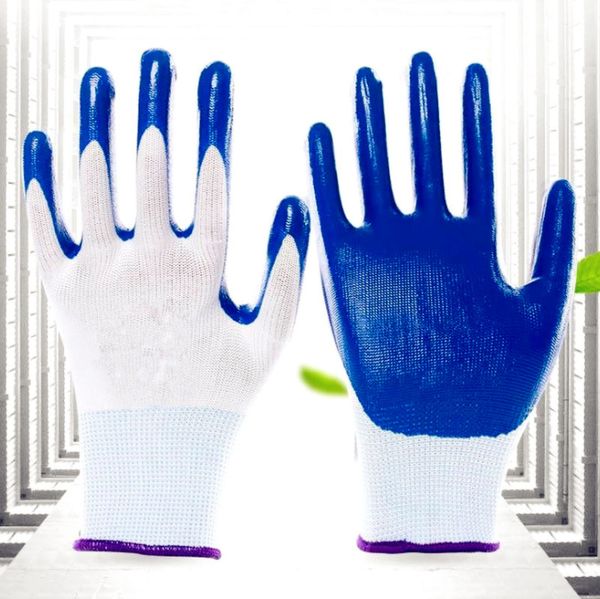 

comfortable and durable thorn resistant anti skid outdoor gardening protective rubber gloves, Blue;gray