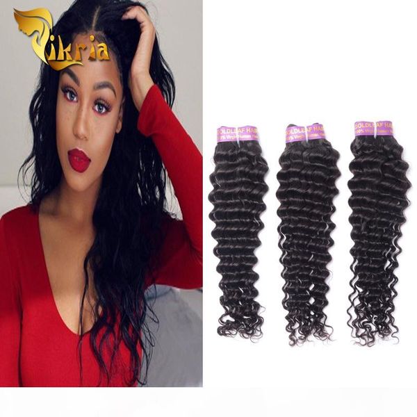 

deep wave weave 3 bundles brazilian virgin hair natural black color human hair bundles indian peruvian malaysian non remy hair