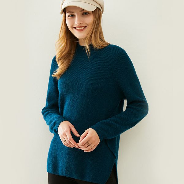 

3 colours the neck loose woman style nightgown 100% pure knitting wool pullovers wholesale winter more fashion woolen jumpers y8ug, White;black