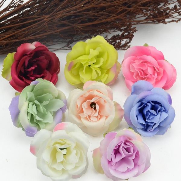 

10pcs/lot mini artificial flowers silk roses heads for wedding decoration party fake scrapbooking floral wreath home acc bbyvgb