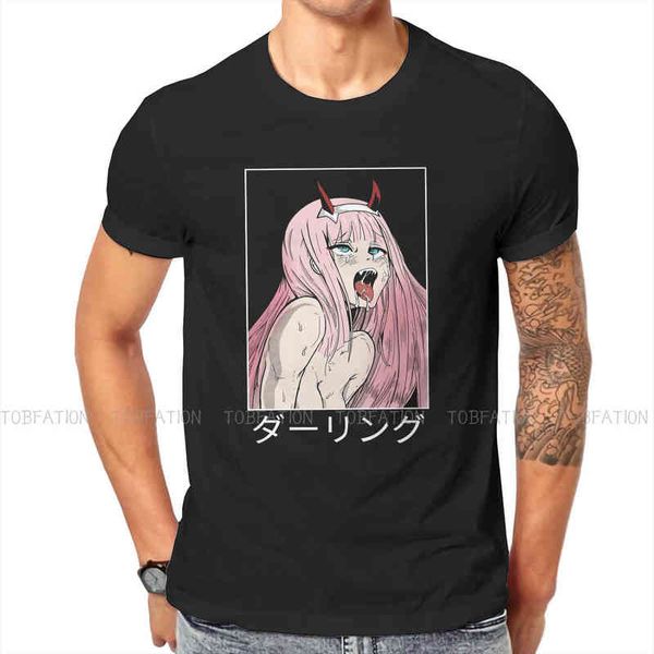 Querida no Franxx Darlifra Hiro Anime Criativo Camisetas Para Homens Zero Dois 002 Kawaii Sexy Camiseta Presentes de Aniversário Tops Y220208