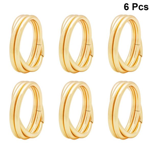 

6pcs stainless steel napkin rings creative napkin holders serviette buckles for wedding banquet party (golden)