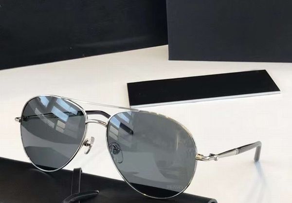 

silver grey pilot sunglasses 0068s sun glasses gafas de sol mens fashion sunglasses with box, White;black