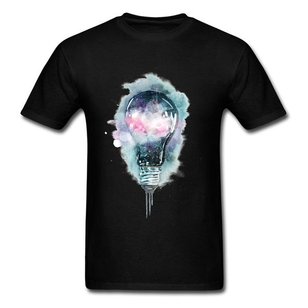 

sport universe light bulb watercolor painting tshirt pure cotton short sleeve summer tees coupons & tees slim fit fittness style