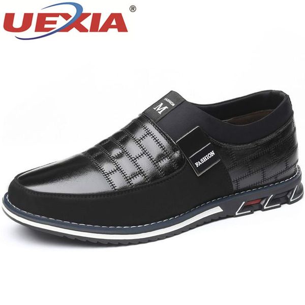 

uexia autumn winter plush warmth oxfords leather men shoes fashion casual slip on formal business wedding dress shoes big size, Black
