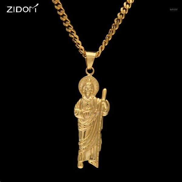 

stainless steel gold color men hip hop jesus pendant necklaces 70cm long cuban link chain hiphop necklace vintage jewelry gifts1, Silver