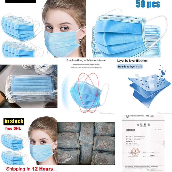 

in disposable layers 3 dustproof stockdisposable face mask facial protective cover masks h8kn