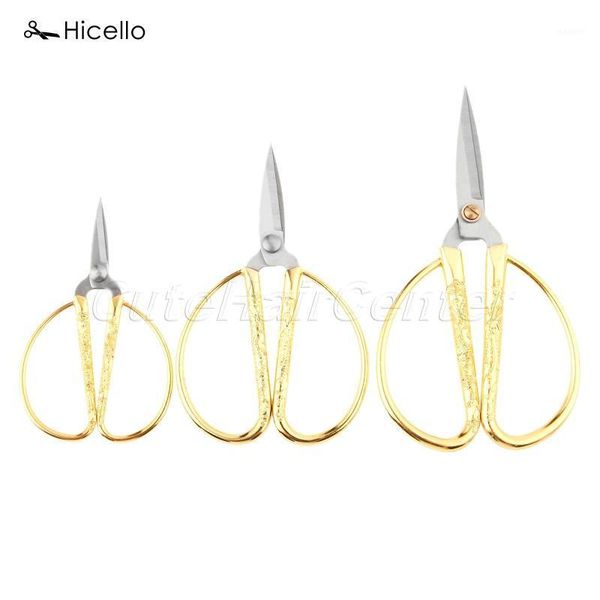 

hicello 1pc gold sewing scissors short cutter durable stainless steel vintage tailor scissors fabric craft household tool 3 size1, Black