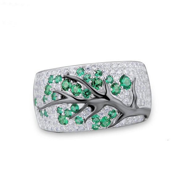 

creative branch tree plum jinchen mosaic hip-hop gold-plated ring