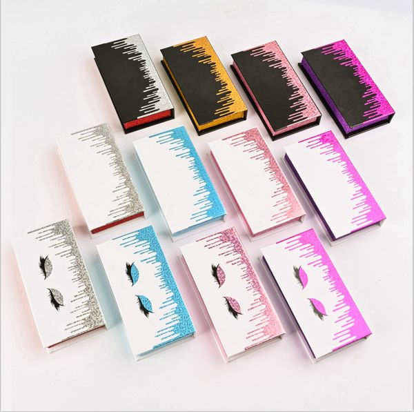

50pcs/lot 3d mink eyelash package boxes false eyelashes packaging empty eyelash box case creative glitter lashes box packaging