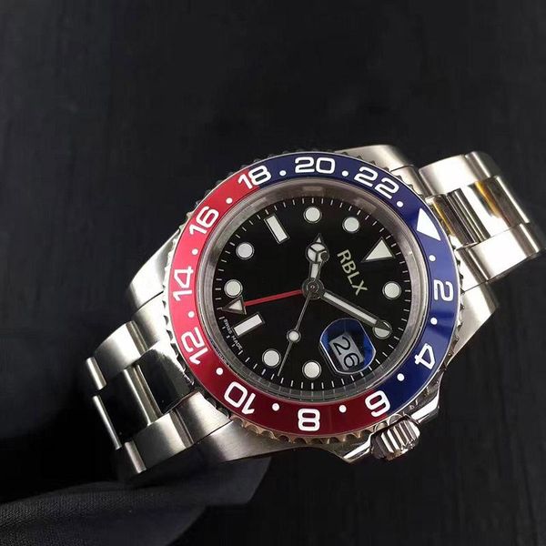 

новые стиль мужские часы 40 мм автоматические механические часы нержавеющая сталь синие черные керамические сапфировые наручные часы монтр д, Slivery;brown