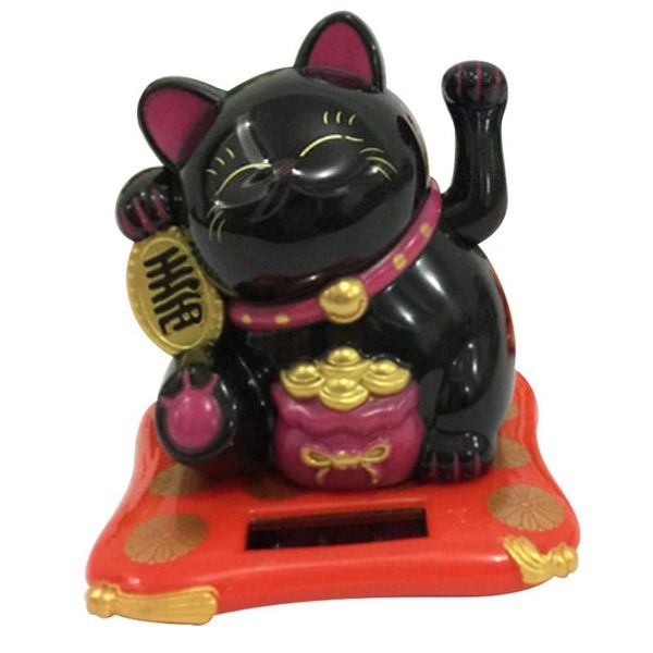

creative plastic solar power lucky cat car ornament flip flap pot swing kids toy
