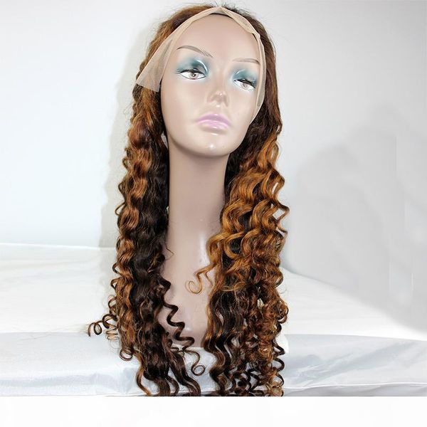 

piano color human hair lace front wigs 13x6 t type lace frontal wigs curly lace frontal wigs, Black;brown