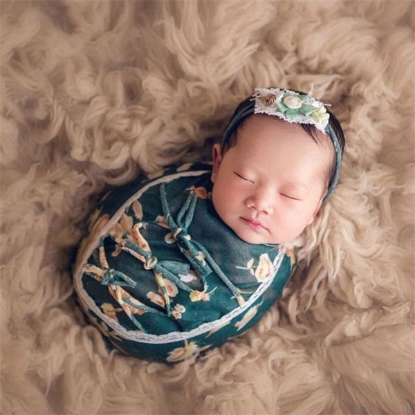 / Set Newborn Photo Photo Photo Coloral Bow Bow Baby Photography Костюм Костюмы Обердувает Верхние Узел Шляпа Оголовье Подушка LJ201014