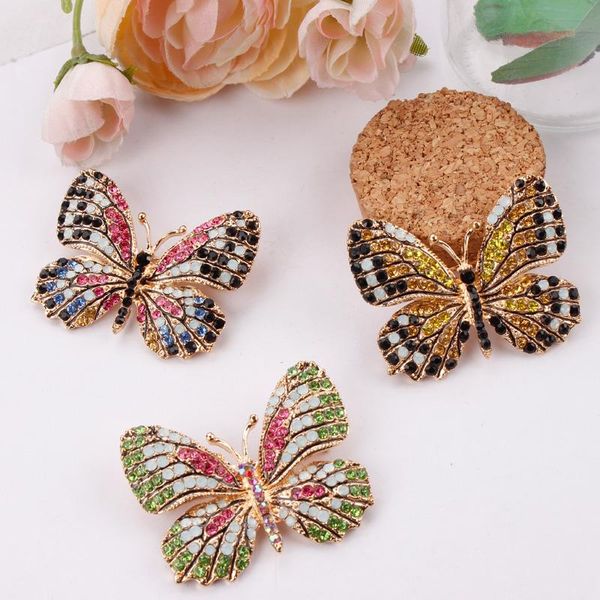 

бабочка брошь mix color crystal броши для женщин девушки люкс свадьба букет diy ювелирных бутоньерки, Gray