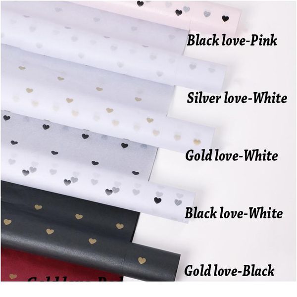 

50*70 cm gift wrapping paper diy handmade craft star love dot pattern tissue paper 28 sheets/lot floral packaging bbyjed