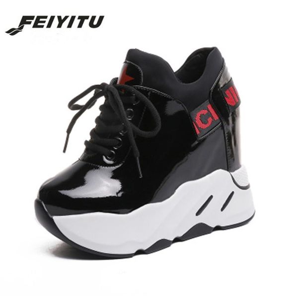 

feiyitu hidden wedge heels fashion women's elevator shoes casual for women high heel trainers 2021 white black