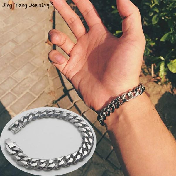 

armband rvs charm mannen armband geschenken heren ketting op cubaanse hand chain armbanden accessoires mannelijke zwarte retro, Black