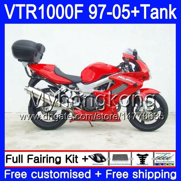 Verkleidung für HONDA SuperHawk VTR1000 F 1997 1998 1999 2000 2001 56HM.188 VTR 1000 F 1000F VTR1000F 97 98 Fabrikrot 99 00 01 05 Karosserie + Tank