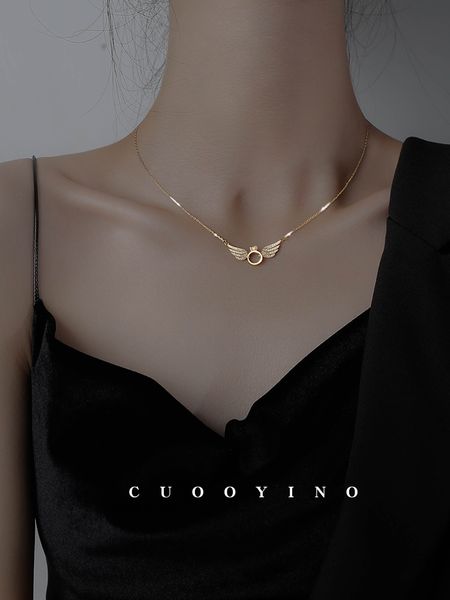 

first shadow wing light luxury small crowd design high sense necklace female sterling silver clavicle chain 2020 new
