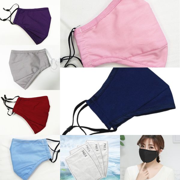 

designer washable reusable face pollution cotton mouth masks with pm2.5 carbon filters anti dust respirator cloth mask fy9049 2 n9lwo, Black