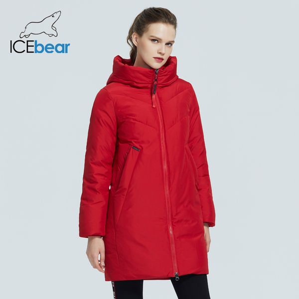 

icebear 2020 women's coat fashion and warm casual all-match cotton clothing thick and warm winter brand parka gwd20235d 1014, Black