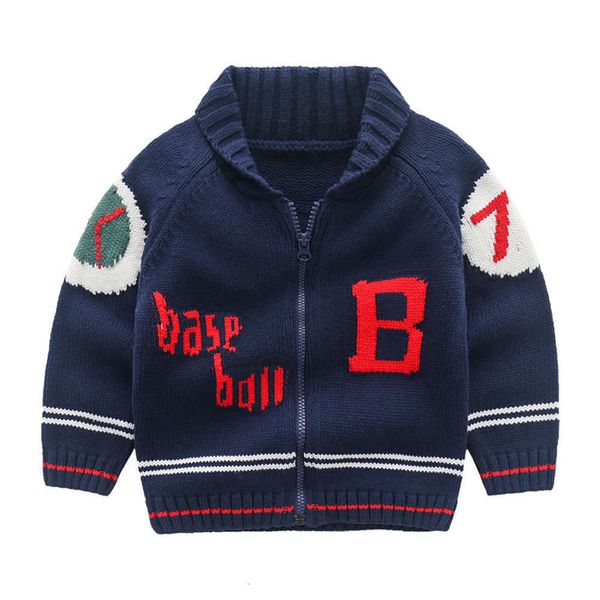 

5 two children's ls sweaters yuan 37 baby's t-shirt 22806 letter cardigan sweater avqx, Blue