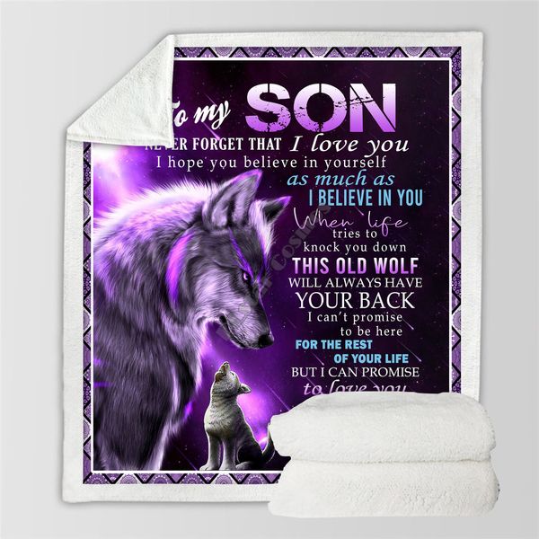 

to my son 3d printed fleece blanket beds hiking picnic thick fashionable bedspread sherpa throw blanket drop shipping 03
