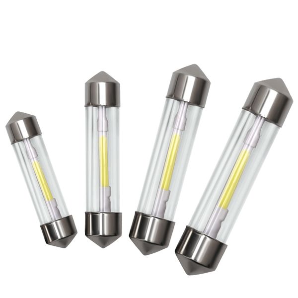 100 pezzi festone 31mm 36mm 39mm 41mm C5W lampadina a LED 12 chip COB filamento LED custodia in vetro luce interna per auto lampada a cupola automatica bianco 12V