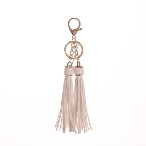 

12pcs dozen whole sale leather tassels key chain with two tassels for womencar keychain bag key ring jewelry eh820c h bbykxw