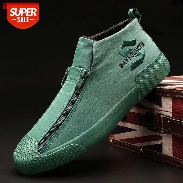 

warm winter snow shoes fashion zipper with fur shoes rubber male flats zapatillas hombre men casual sneaker for men #pg22