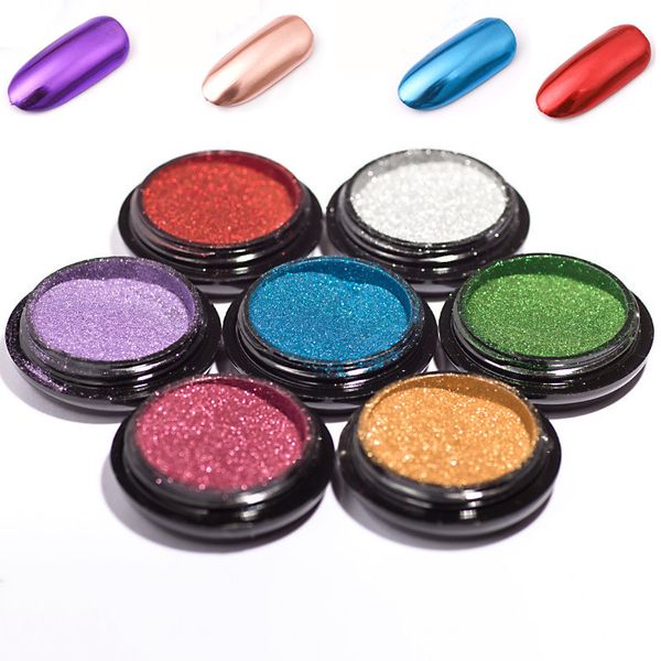 

new super shine nail glitter mirror titanium powder rose gold silver metallic manicure nail art chrome dust pigment decoration, Silver;gold