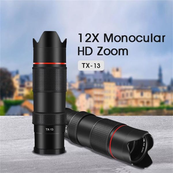 

tx-13 monocular telescope 12 times single tube hd zoom long focus telescope for video camera lens 528#2