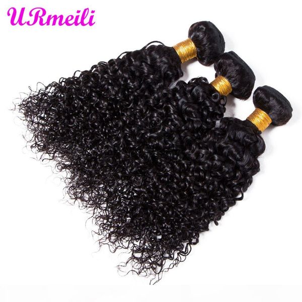 

brazilian kinky curly virgin hair weave 3 4 bundles wavy human curly hair bundles human hair extensions mongolian curly bundles, Black