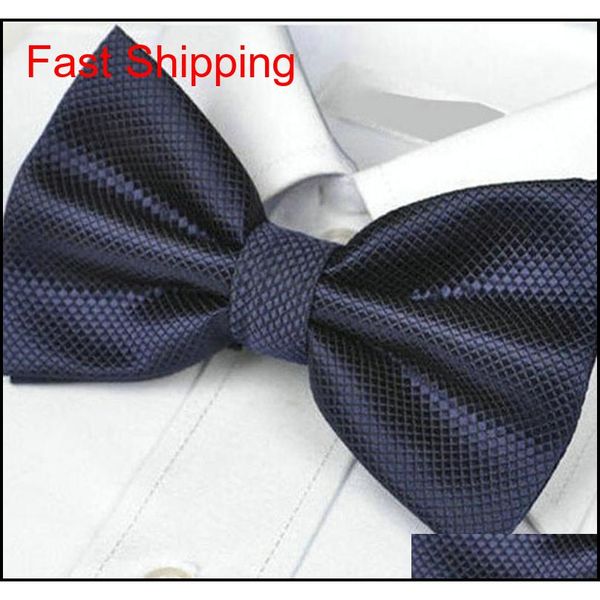

fashion bow tie for men dress shirt brand new bowtie check bowknot wedding party neckwear accessory tclj7, Black;gray